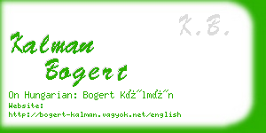 kalman bogert business card